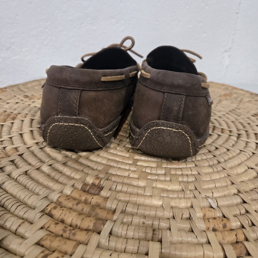L.L. Bean Men's Dark Brown Leather Loafers Slippers - Picture 4 of 7